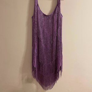 Purple Fringe Glitter Dress- Size Large, perfect for the Eras Tour!